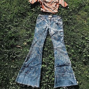 Bali pattern print jeans